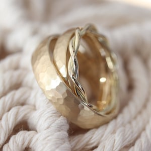 hammered wedding rings wedding rings set with cord ring