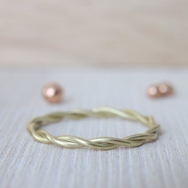 Engagement ring "Lariel" made of 585 yellow gold, narrow, filigree, cord ring, insert ring
