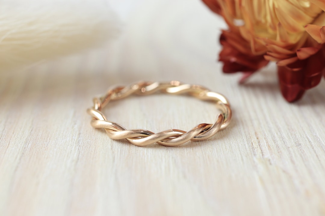Engagement Ring ivy Gold Ring, 333, 585, 750, Cord Ring, Stacking Ring ...