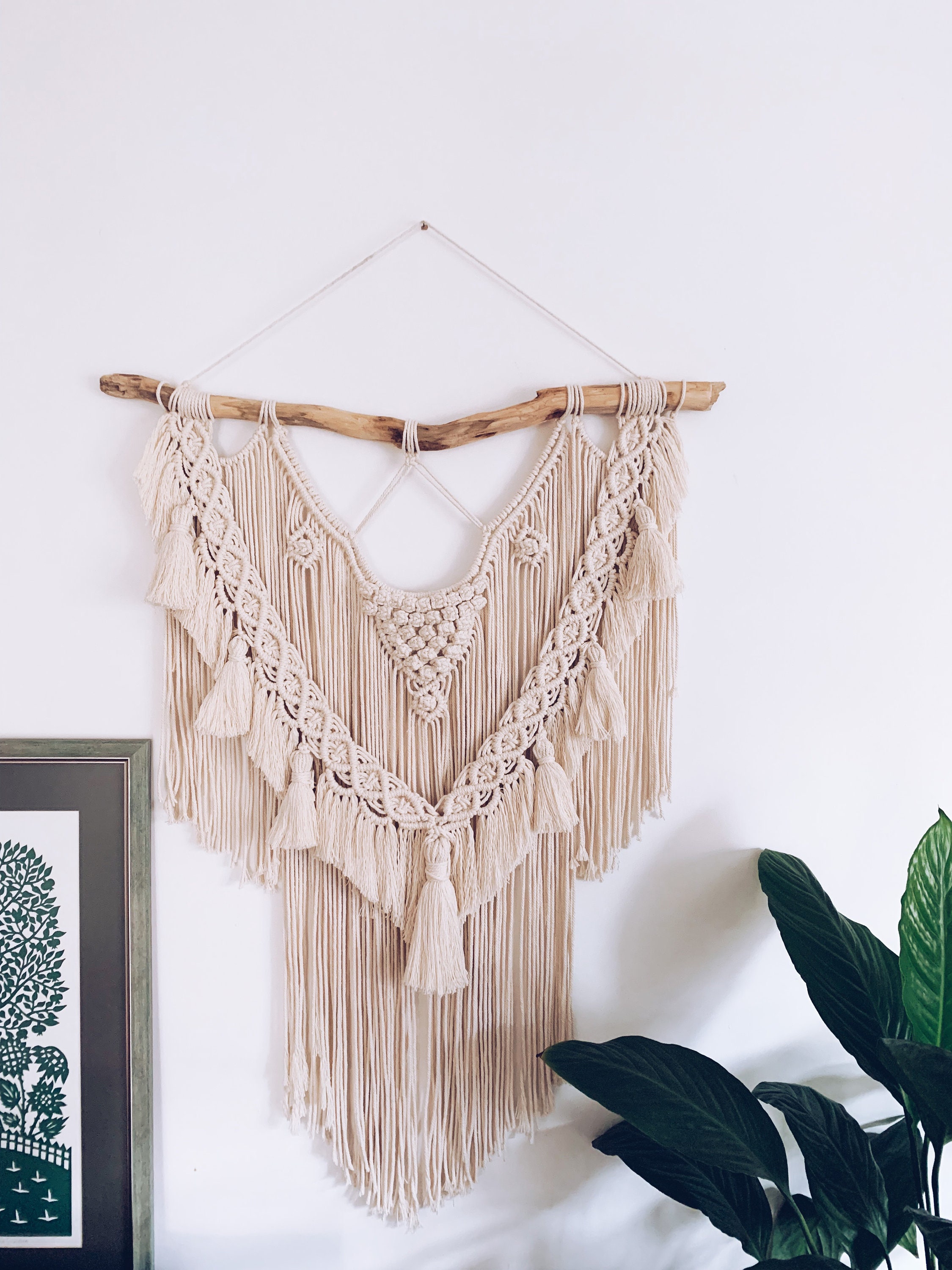 Grand Mur de Macrame Suspendu
