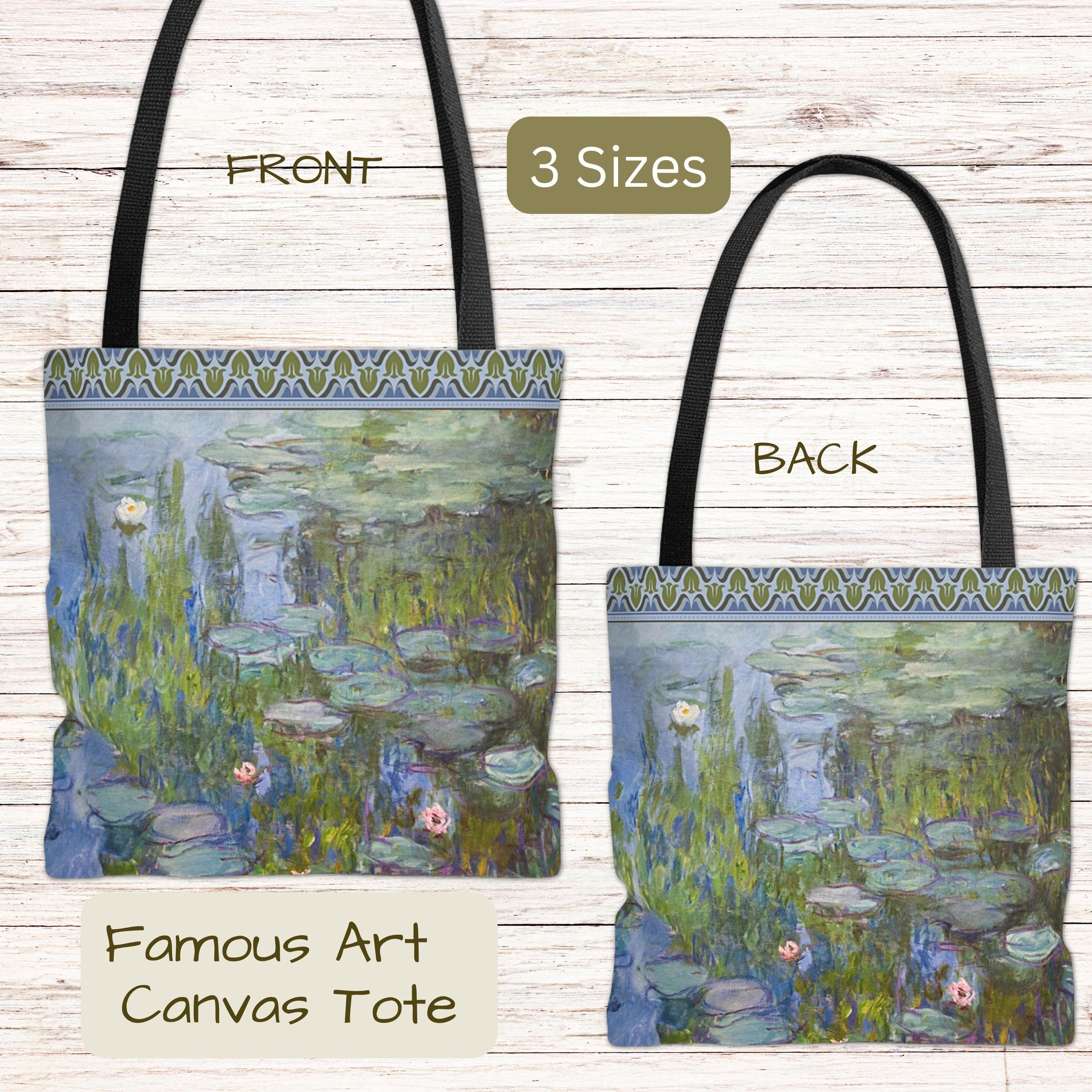 Custom Promenade Woman by Claude Monet Large Tote Bag with Rope Handles