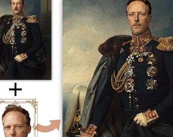 Digital Personalized Historical Portrait, Royal Portrait, Renaissance Portraits, Victorian Portrait, Governor General Portrait, Printable