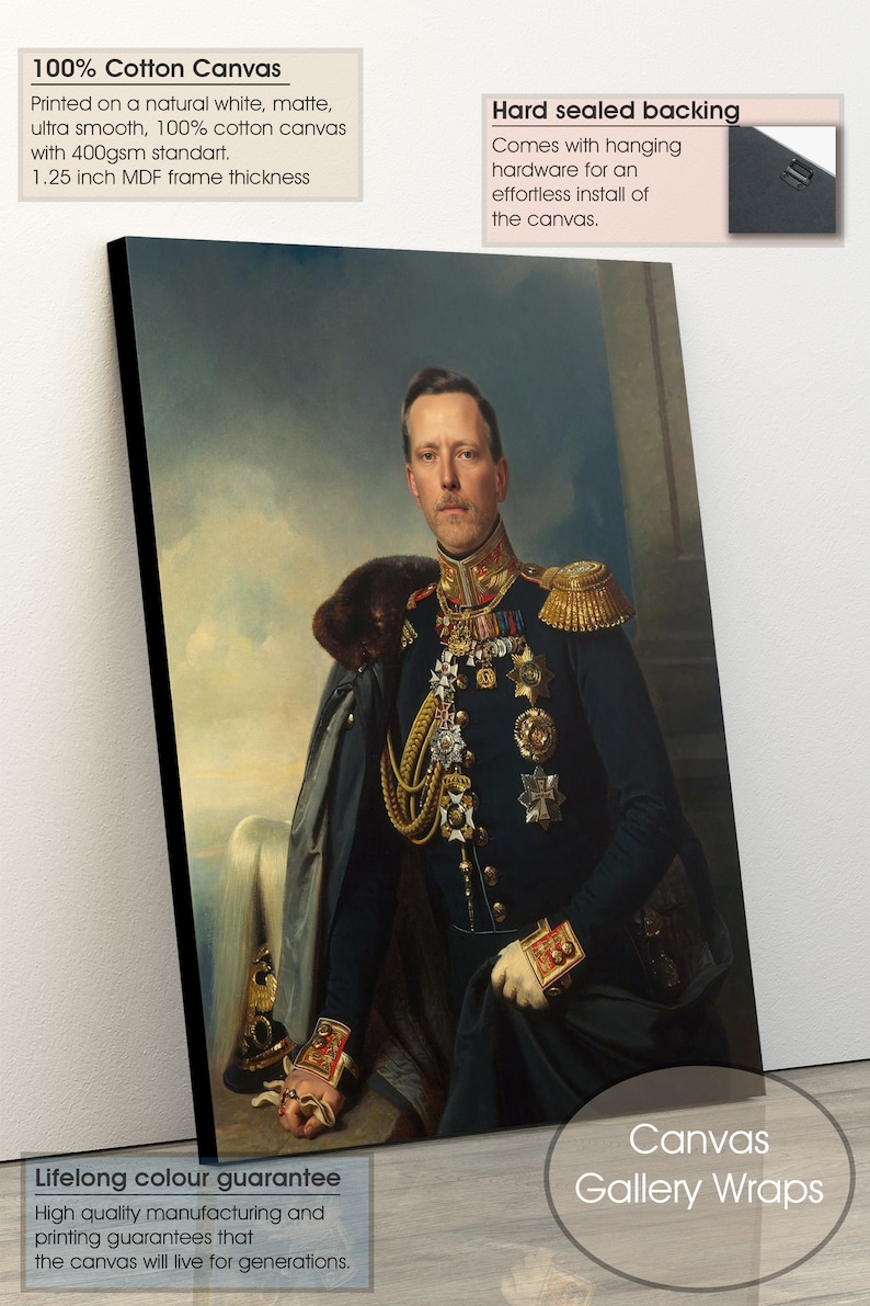 Personalized Historical Portrait, Royal Portrait, Renaissance Portraits, Victorian Portrait, Governor General Portrait, Fathers Day Gift image 2