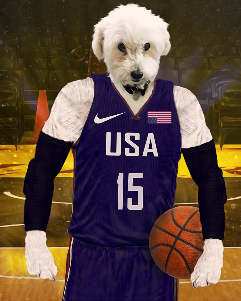 Custom Dog Basketball Player Custom Pet Portrait Kobe Pet Etsy