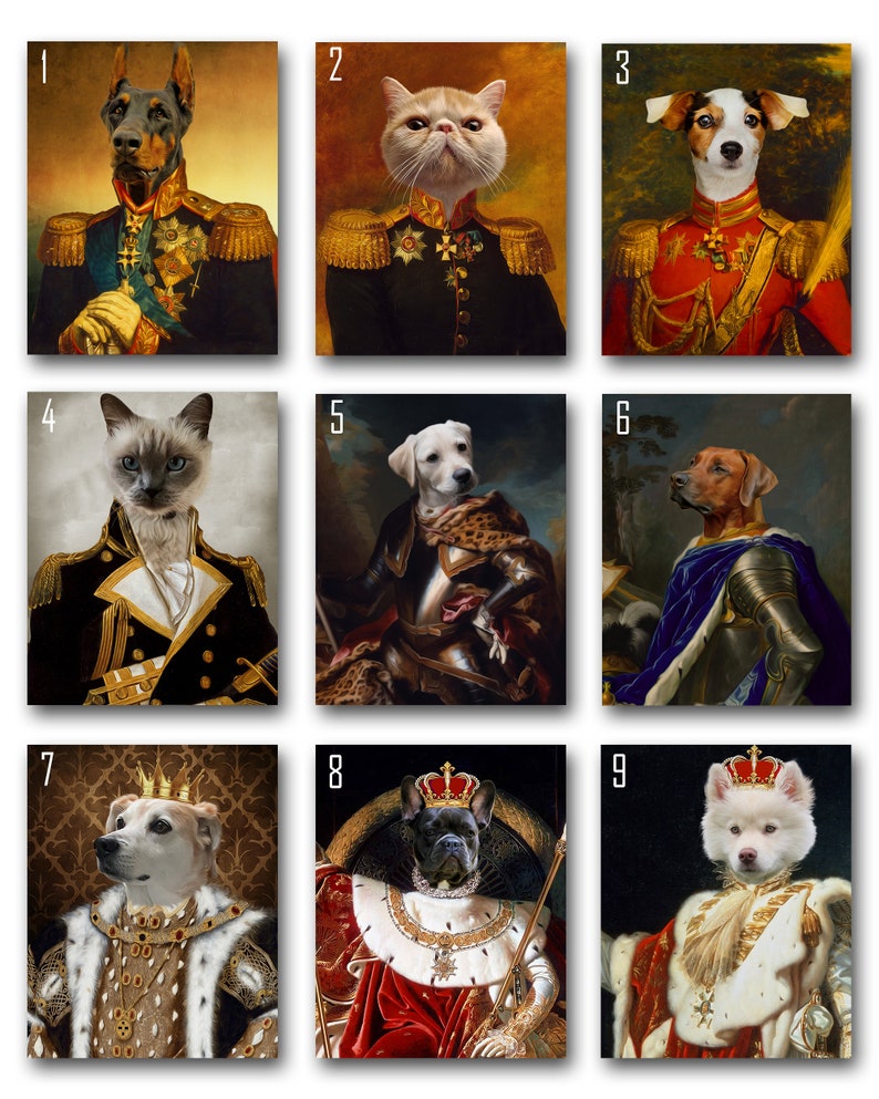 Custom Dog Portrait, Custom Pet Portrait, Custom Cat Gift, Funny Pet canvas, Pet Portrait Canvas, Funny gift Pet, Knight Dog Portrait Canvas image 4