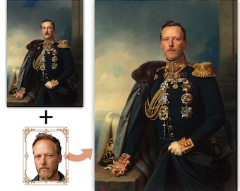 Personalized Historical Portrait, Royal Portrait, Renaissance Portraits, Victorian Portrait, Governor General Portrait, Fathers Day Gift