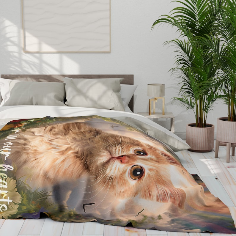 Personalized Blankets with Pet Memorials, Custom Blankets with Pet Portraits, Personalized Throws Honoring Beloved Pets, Unique Pet Blankets image 7