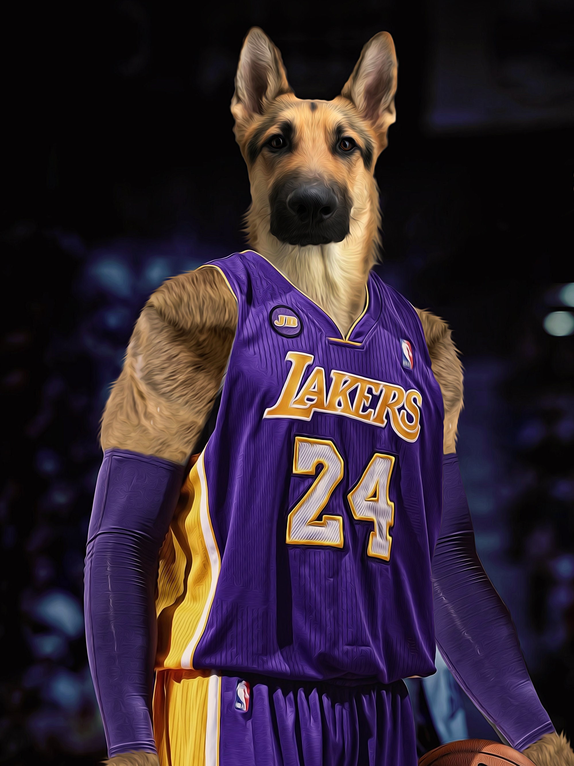 Custom Dog Basketball Player Custom Pet Portrait Kobe Pet Etsy