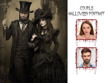 Unique Ghostly Gift, Custom Spooky Halloween Portraits, Scare Up Some Artistic Magic, Custom Halloween Gifts, Custom Creepy Art, Boo Gifts