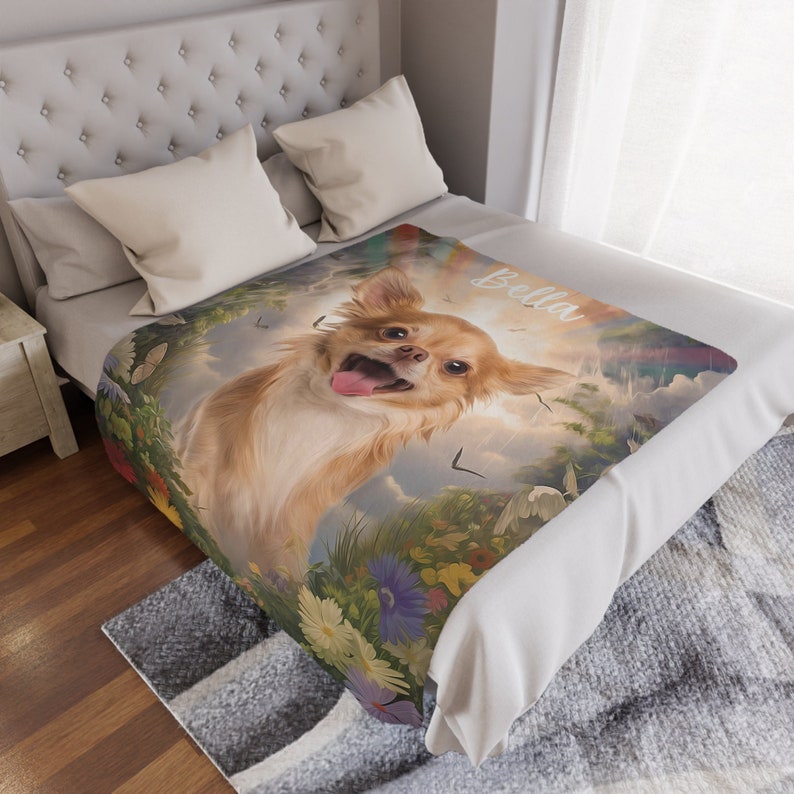 Personalized Blankets with Pet Memorials, Custom Blankets with Pet Portraits, Personalized Throws Honoring Beloved Pets, Unique Pet Blankets image 4