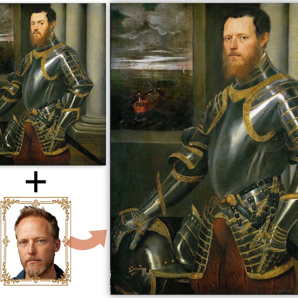 Custom Portrait of Historical Knight, Custom Renaissance Knight Portrait, Personalized Knightly Inspired Art, Personalized Duke Portrait