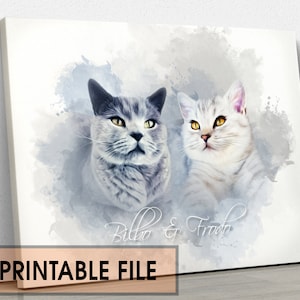 Ritratto personalizzato di un animale domestico / Ritratto di un cane / Ritratto di un gatto / Ritratto da una foto / Peekaboo Pet / Regalo commemorativo per animali domestici / Arte per animali domestici, FILE DIGITALE STAMPABILE