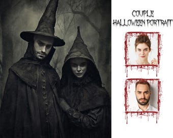 Personalized Haunted House Decor, Custom Spooky Halloween Portraits, Custom Halloween Gifts, Custom Creepy Art, Unique Ghostly Gift