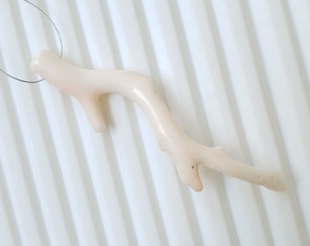 Japanese White-Pink Coral Branch: Polished Gemstone for Jewelry Making