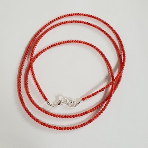 34&quot; Italian Red Coral Necklace: 2.5mm Smooth Round Beads