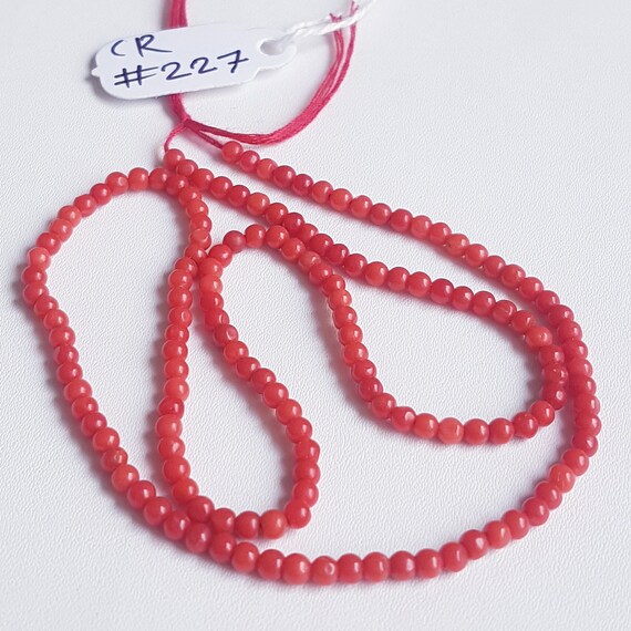 Collana Di Perline Di Corallo Rosso Naturale, Collana Di Perline Rotonde Lisce Da 8 Mm, Collana Di Gioielli In Corallo Rosso Audace - Italia - Foto 5