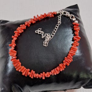 Natural Italian Red Coral Bracelet: Handmade Stick Branch Beaded Jewelry