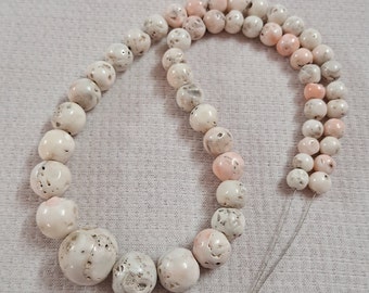Natural White Coral Beads: Smooth Round Gemstone Strand (16 inch)
