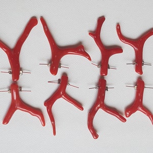 CORAL LOOSE BRANCH!!!29.3'Ct 100%Natural Italian ''Red'' coral Stick Beads loose Branch gemstone A'1 Quality coral Tree Polished Stick.#152