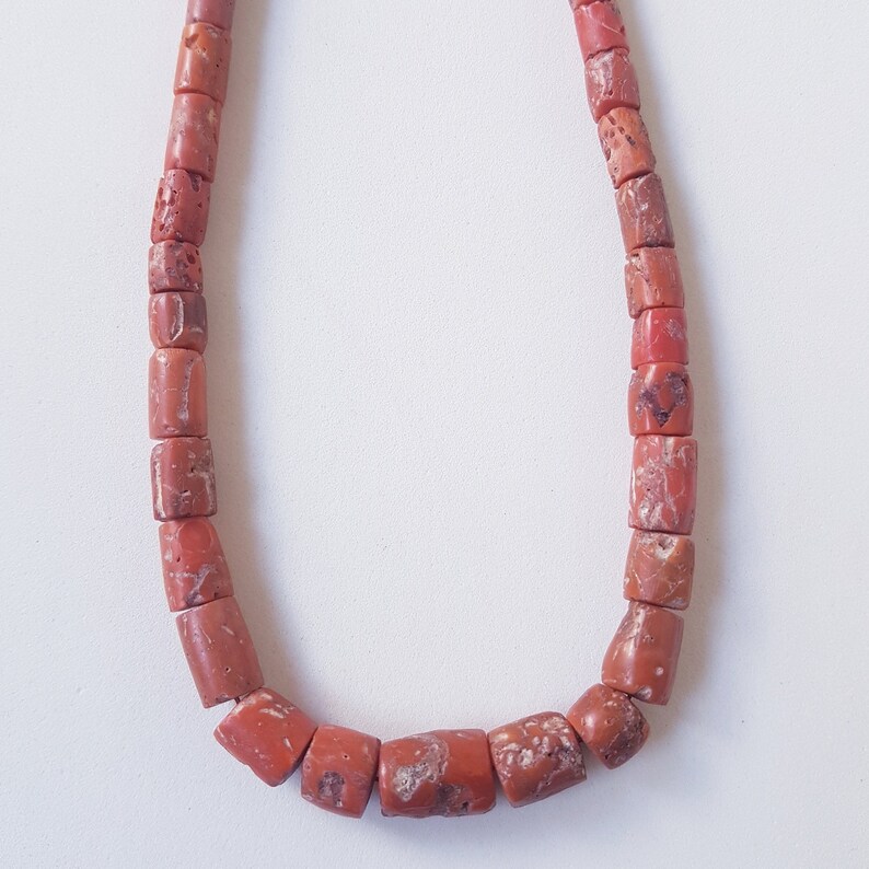 Quality/'Handmade/'coral Beads,100/% Natural Italian Drum coral Beads,33.2/'Gram,smooth polished coral Beads 1/'Strand,Thick Size,/'Rare/' AA S-8