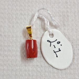 Genuine Coral Pendant, Red Coral Pendant, Gold Brass Handmade Pendant, Gemstone Pendant, Coral Jewelry Unisex Coral Gemstone Pendant. L-1