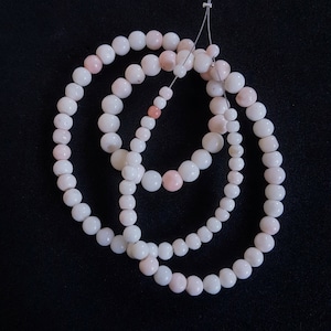 Natural Deep Sea Coral 6-3mm Round Beads Strand, Genuine Natural White/Pink Color Coral, 40.64cm, 16&quot;.H-9