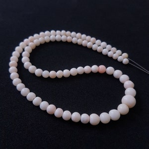Beautiful!!! Japanese coral Beads &#39;Off  White-pink&#39; Coral Beads Gemstone,8X4mm Round Shape Beads,handmade Coral Beads Strand.G-13