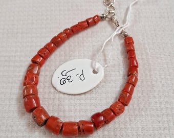 Natural Red Coral Beaded Bracelet: Adjustable Gemstone Anklet