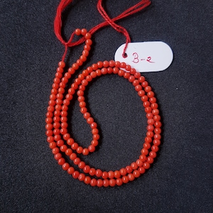 AAAAA+TOP LUXURY 100% Natural Italian ''Orange-Red'' Coral Beads Gemstone,2.6'mm Smooth Round Beads,handmade Coral Beads Strand 17'inch. B-2