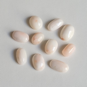 Natural White Coral Oval Shape AAA+ Quality Japanese White-Pink Coral Cabochon 100% Natural Handmade Coral Gemstone For Jewelry Making #-732
