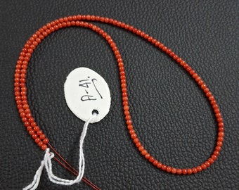 AAA+Quality Genuine Mediterranean red coral round beads 2.6&#39;mm strand ,16inches, 40.64cm, natural color, handmade coral beads strand.