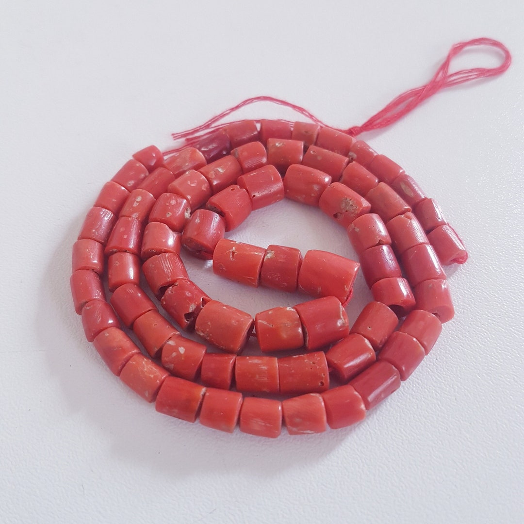 CORAL BEADS ON Sale 18'inches Italian Red Coral Beads Etsy