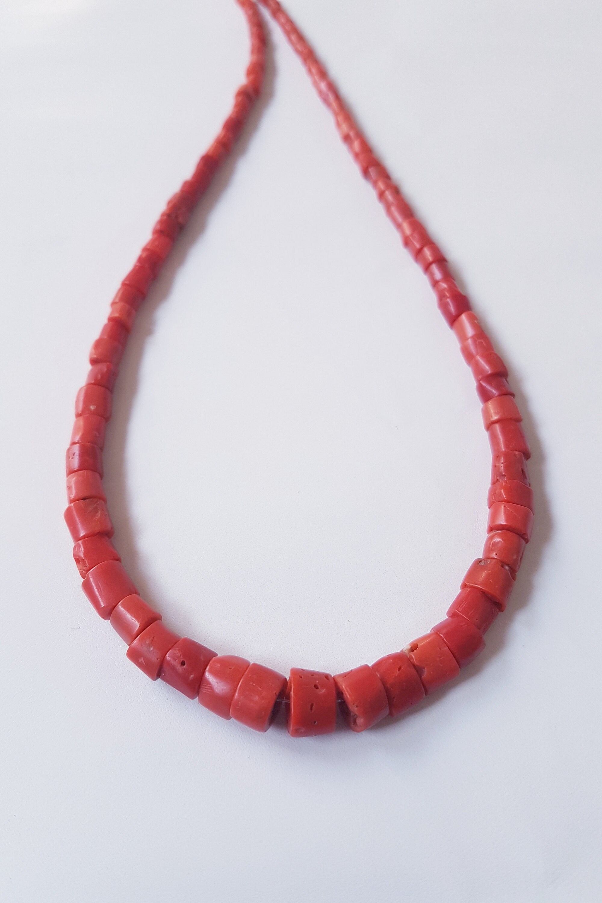 CORAL BEADS ON Sale 18'inches Italian Red Coral Beads Etsy