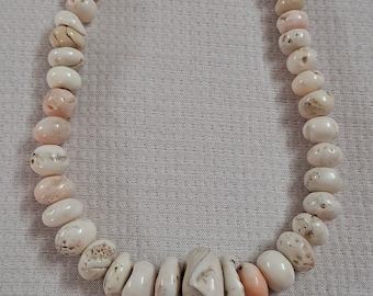 Natural White Coral Rondelle Beads: Gemstone Tube Shape (23X10mm to 6X3mm)