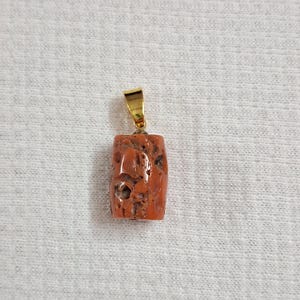 Genuine Vintage Coral Pendant, Red Coral Pendant, Gold Brass Handmade Pendant, Gemstone Pendant, Coral Jewelry Unisex Coral Gemstone Pendant