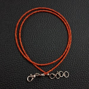 Italian Sea Coral Necklace: Natural Red Gemstone Beads (2mm, 16 inch)