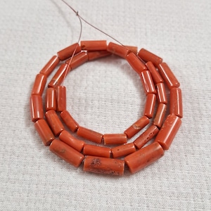 Cuentas de coral rojo anaranjado italiano de 40 cm: Artículos de joyería mediterránea