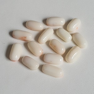 Natural Deep Sea AAA+ Quality Japanese White-Pink Oval Shape, 100% Natural Coral Cabochon Gemstone, Handmade Coral For Jewelry Making, #-632