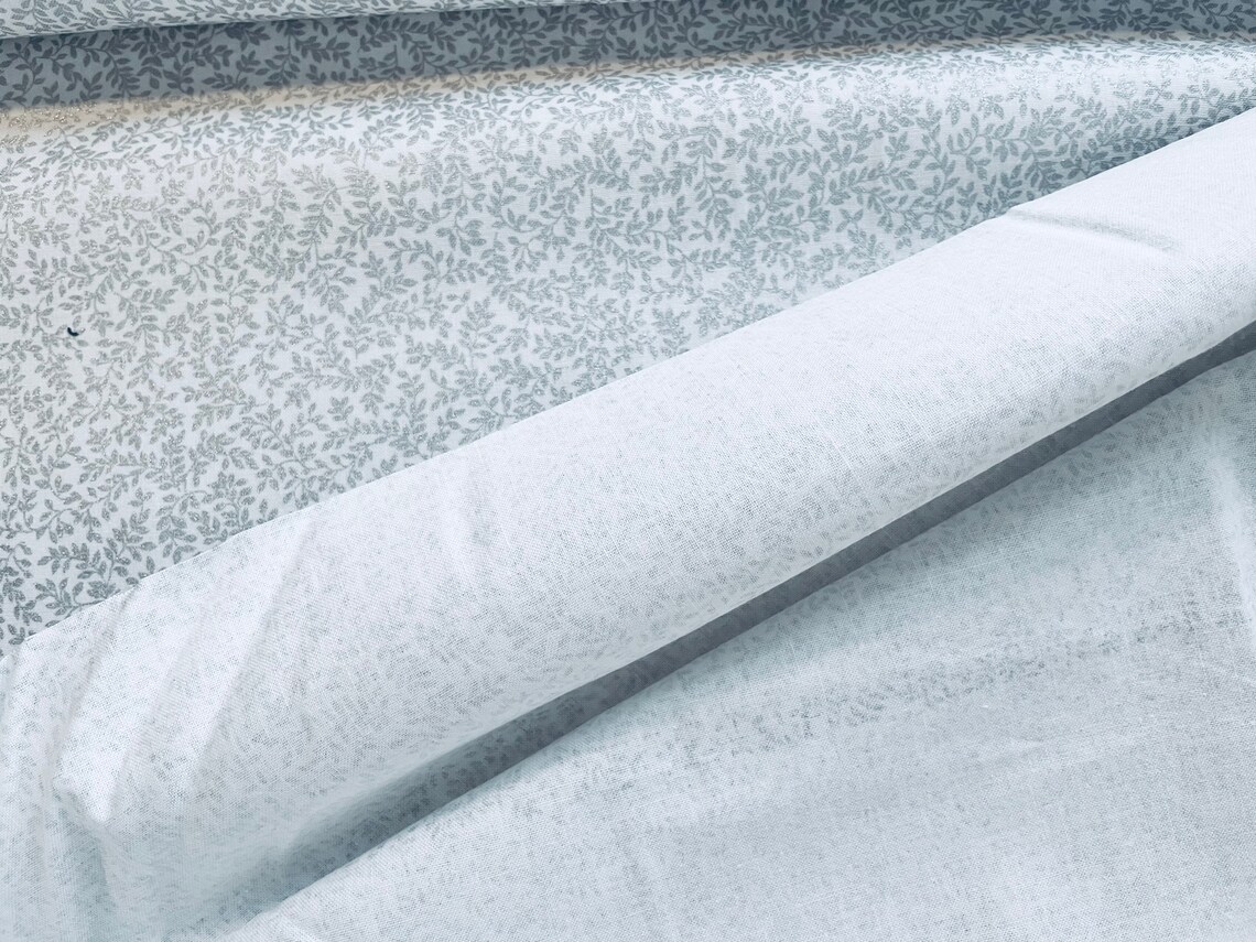 Quilting Cotton White and Silver Sewing Fabric by the Half Etsy