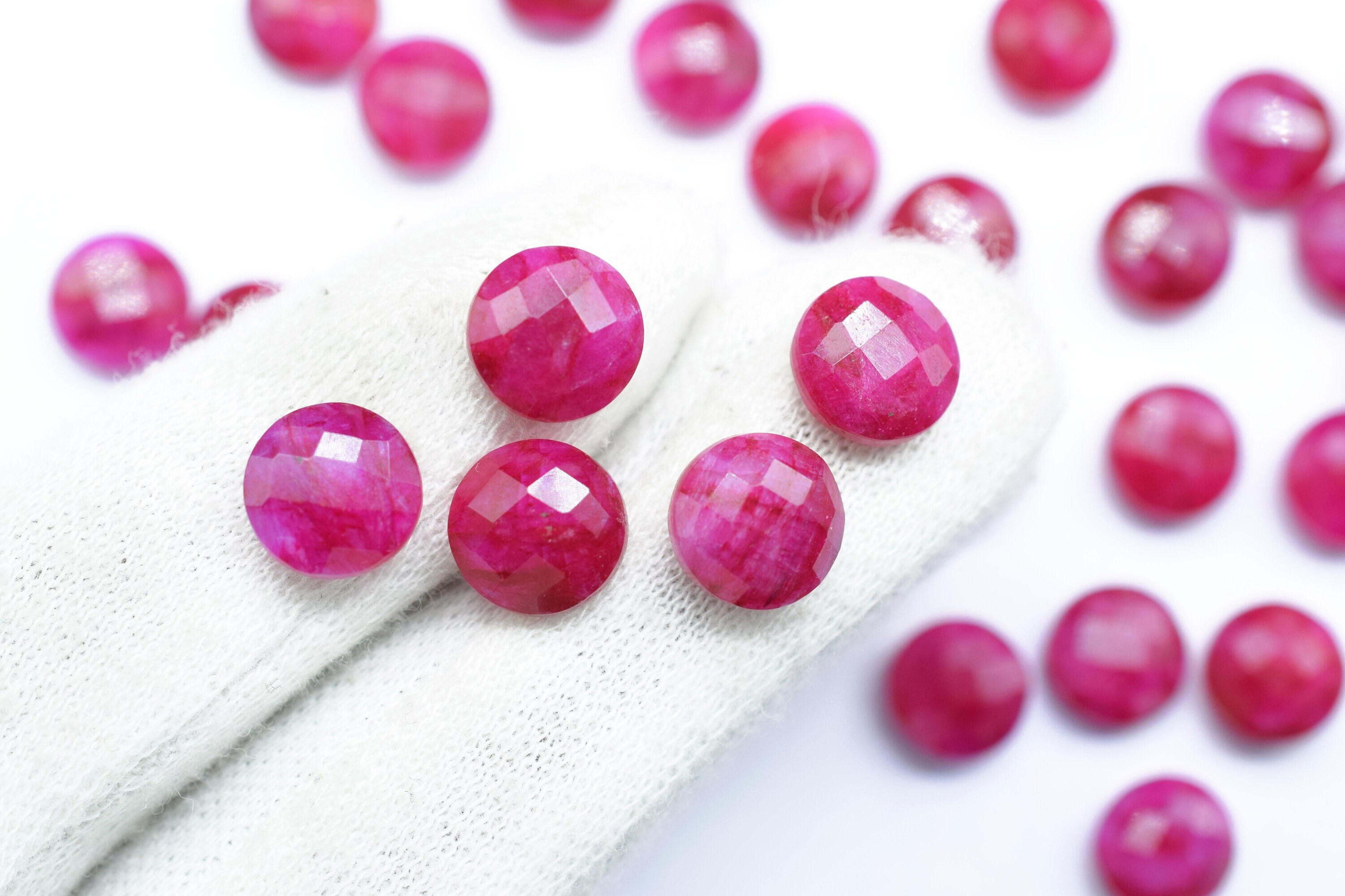 루비 10MM 라운드 셰이프 G TONE 브리올렛 | 수제 주얼리 구성품 | 보석 만들기 돌 | 코인 브리올렛 | 고급 주얼리 |  선물-Freehip.co.kr