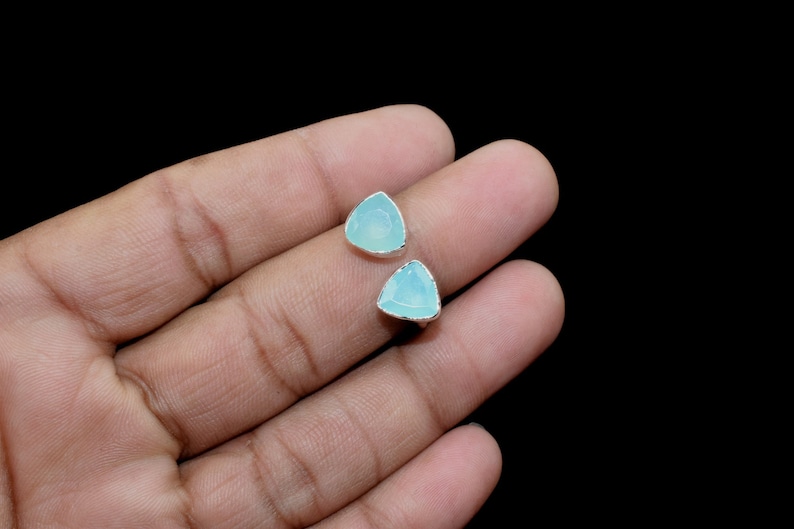 boho ring gift for her Aqua Chalcedony ring Christmas jewelry Sterling Silver sterling silver ring anniversary ring Dainty jewelry