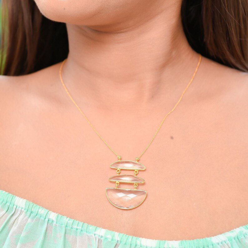 clear quartz necklace gold,crystal necklace,healing necklace,yoga necklace,gemstone necklace,Christmas gift,birthstone gift for mom