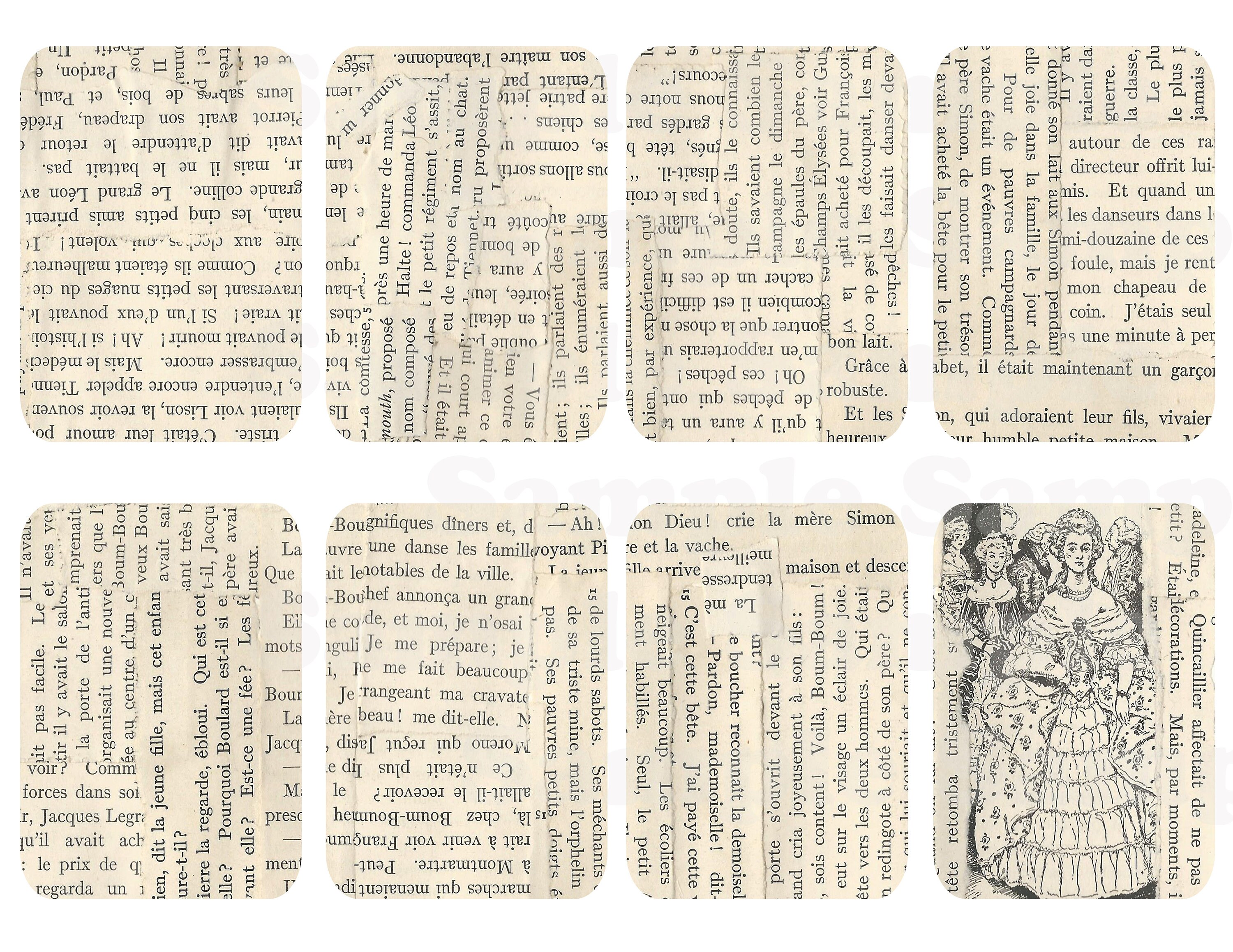 Vintage French Words ATC Cards 1 Digital Download Junk Etsy