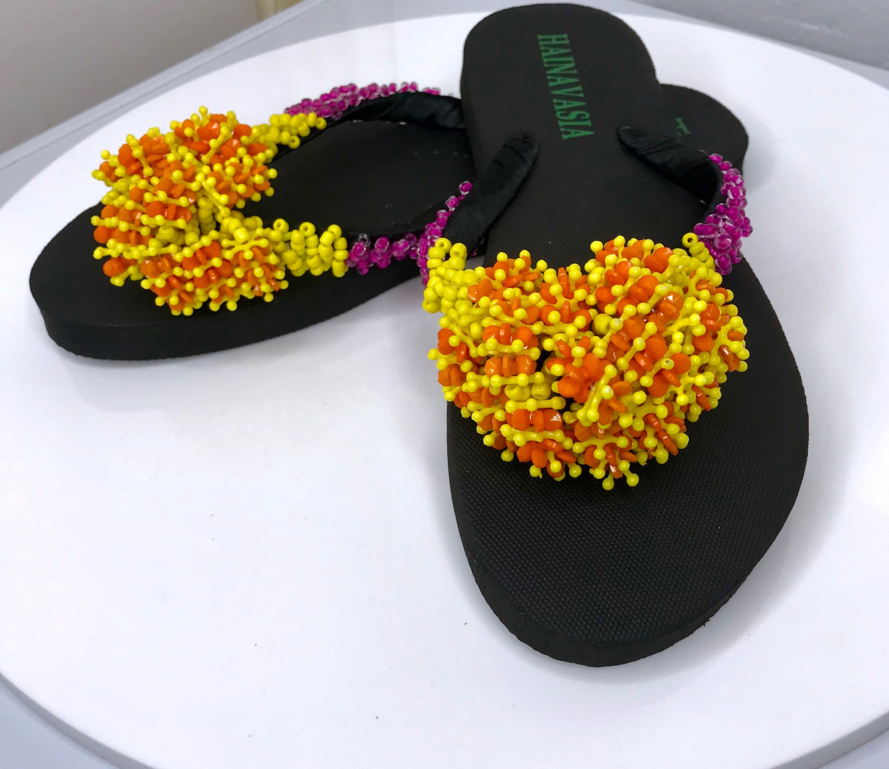 beaded flip flops uk