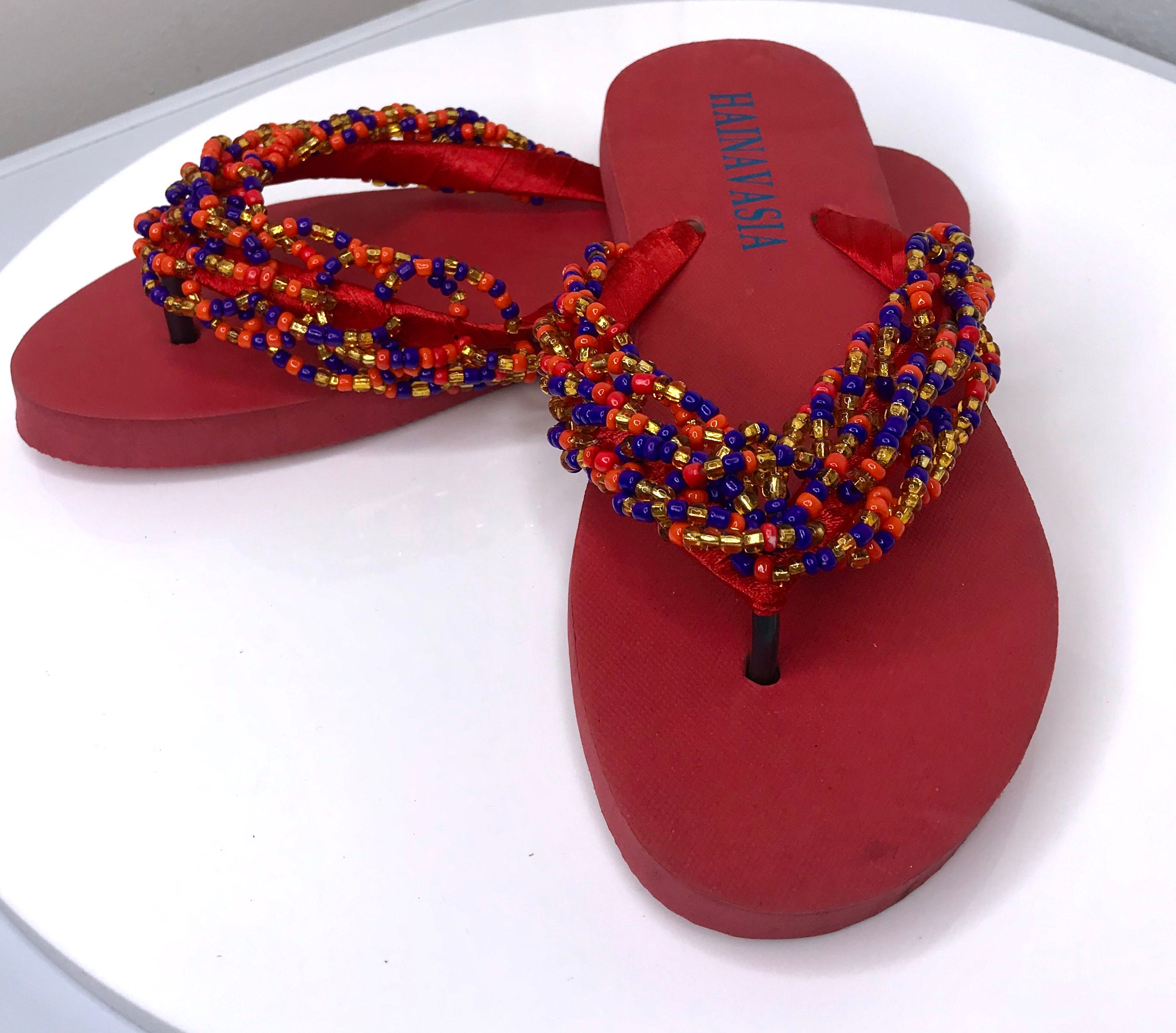 beaded flip flops uk