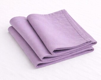 200er Paket Lavendel 100% Leinen Servietten: Stonewashed Stoffservietten