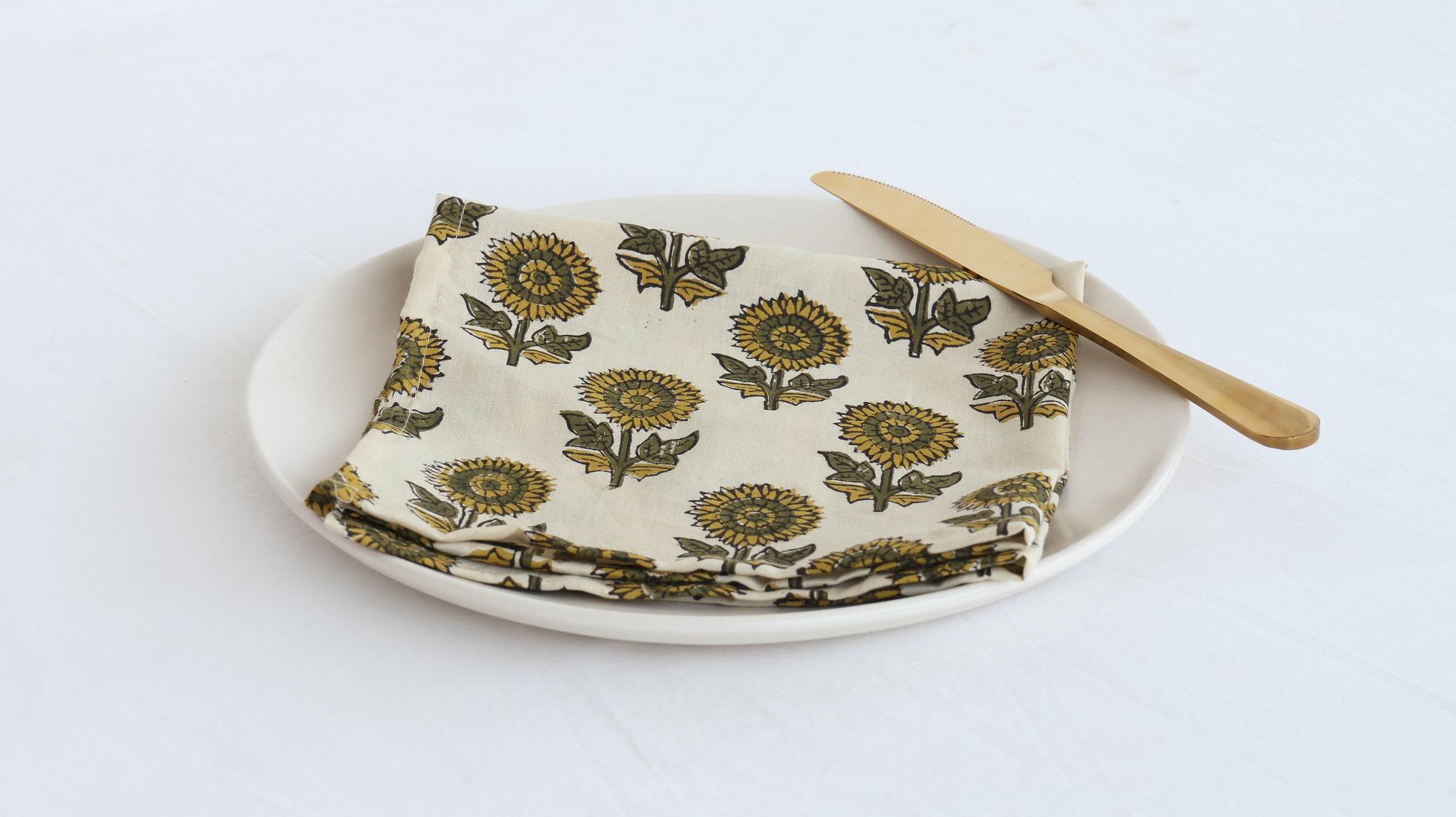 Maison d'Hermine - Set di 4 tovaglioli in tessuto in 100% cotone, riutilizzabili, lavabili, per Natale, autunno e uso quotidiano, per tavolo da pranzo