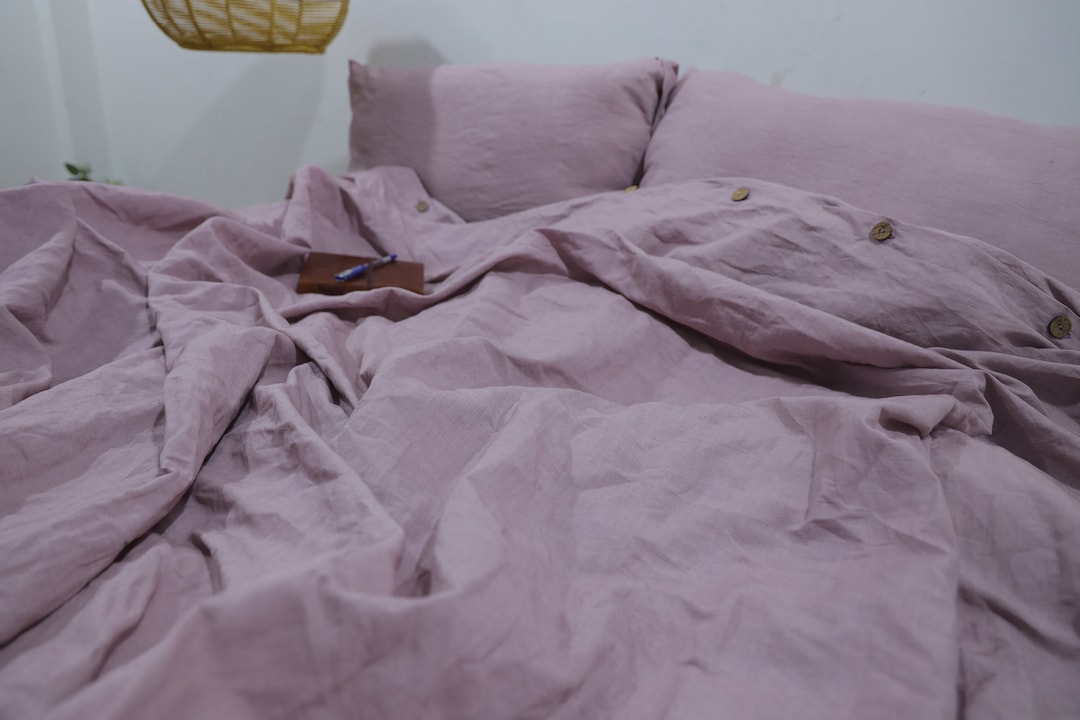 Linen Duvet Cover, Purple Color Bedding, Linen Bedding, Linen Duvet Set