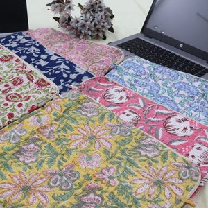 Laptop Sleeve 13 Inch/MacBook Pro Air 13&quot;, 16&quot; Case/iPad Case/iPad Accessories/Quilted Cotton Block Print Laptop Bag/Laptop Case