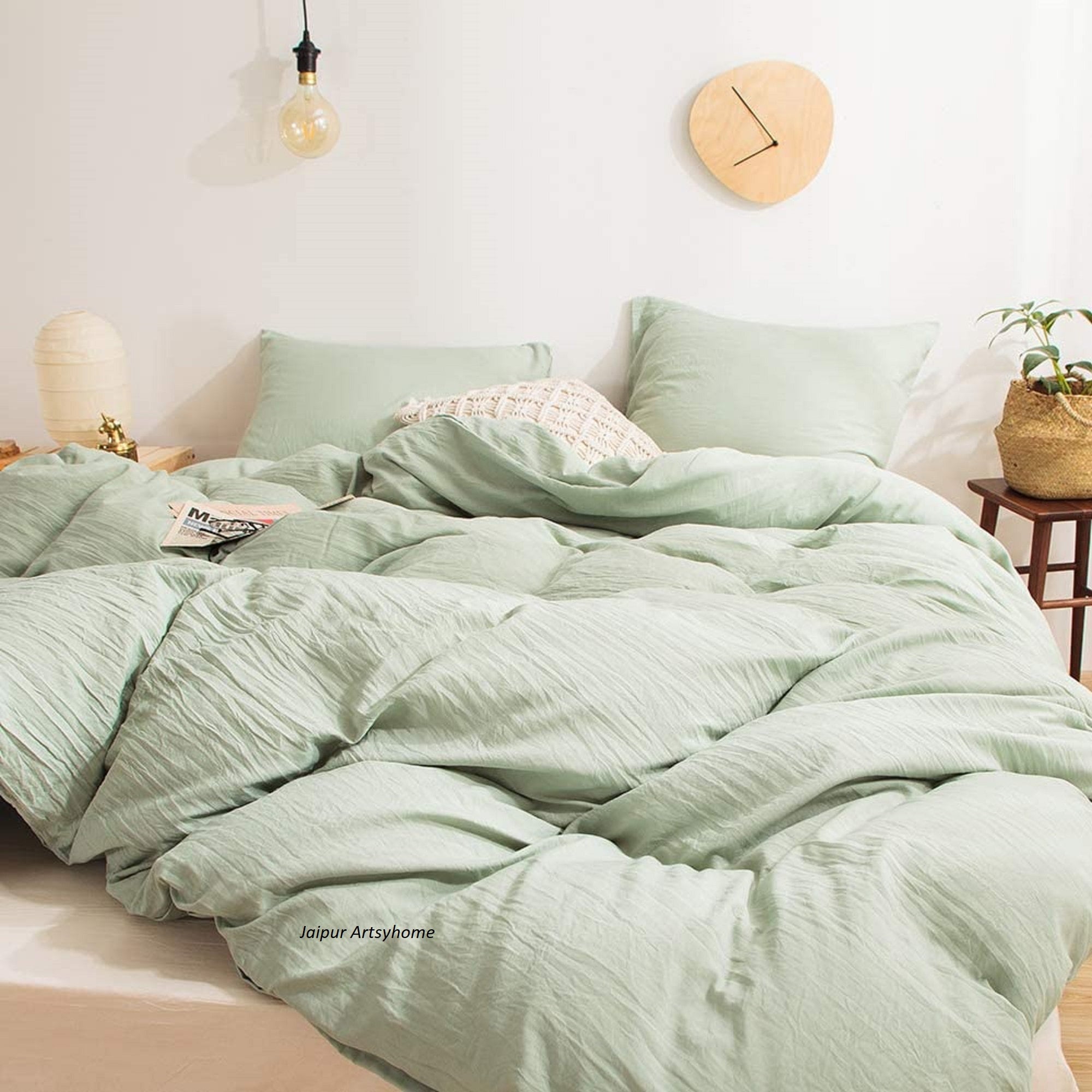 Sage Green Color Cotton Duvet Cover Set Organic Duvet Cover Etsy Canada